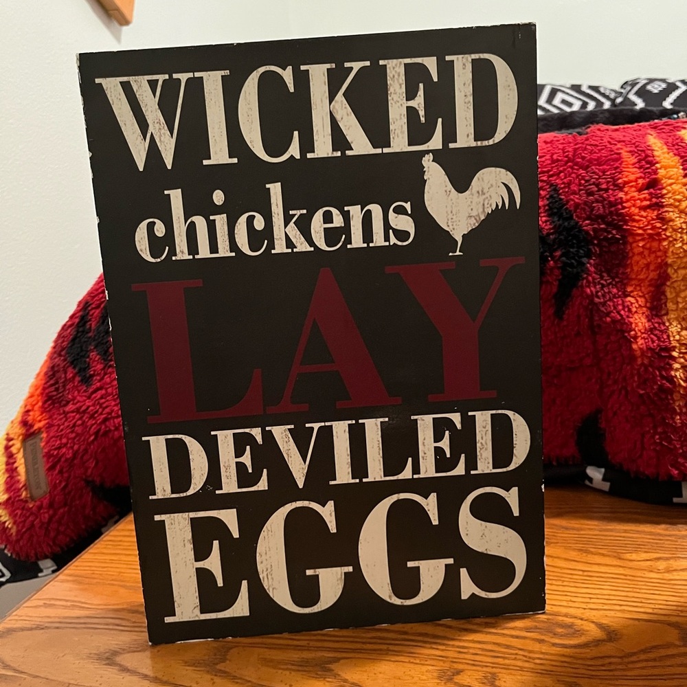 Wicked Chickens Lay Deviled Eggs Kitchen Wall Art